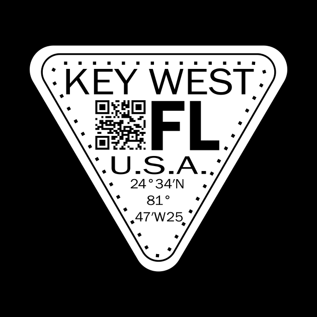 New Vintage Travel Location Qr Key West FL by SimonSay