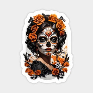 Sugar Skull girl, Dia de los Muertos Magnet