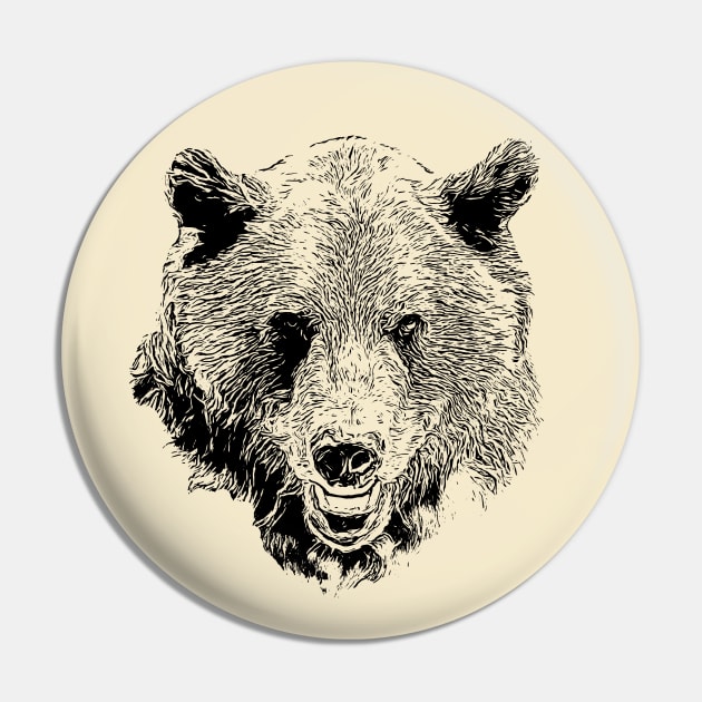 Bear portrait Pin by Guardi