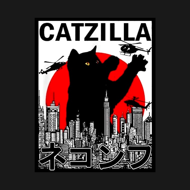 "Catzilla" Funny Cat Parody T-Shirt | Hilarious Twist on the Classic Godzilla by cranky store