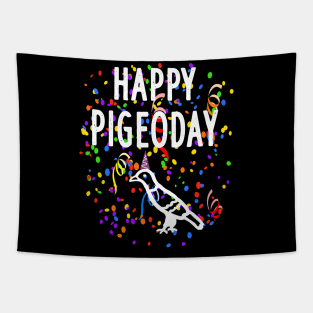 Happy pigeon day pigeon animal breeder motif forage Tapestry