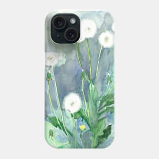 dandelion botanical watercolor Phone Case