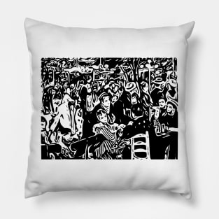 Auguste Renoir | Dance at Le Moulin de la Galette | Line art Pillow