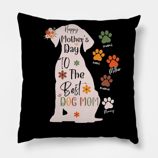 Happy Mother's Day,Best Dog mom ever, from Daughter Son Pillow by Emouran