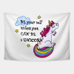 Unicorn be yourself punk stars children kids print Tapestry