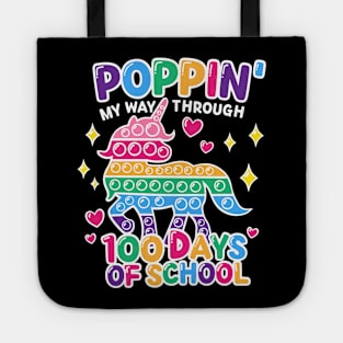 Funny Happy Poppin my way trough 100 Days Of School Tote