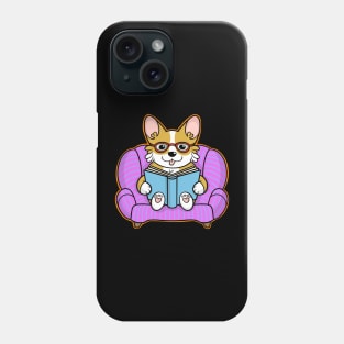 Cute Corgi Reading Book Phone Case