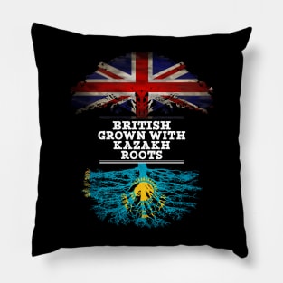 British Grown With Kazakh Roots - Gift for Kazakh With Roots From Kazakhstan Pillow