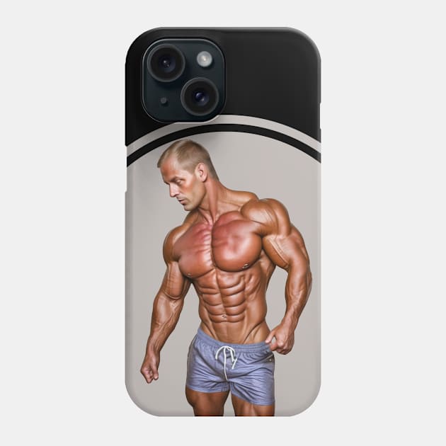 Realistic bodybuilder dad Phone Case by muscle