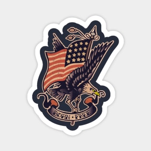 Vintage Tattoo Eagle and American Flag Magnet