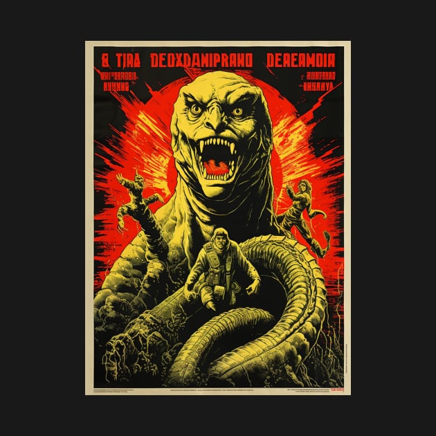 Vintage Reptilian Propaganda Poster T-Shirt by galenfrazer