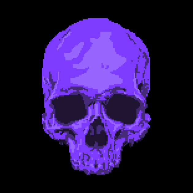 Purple Pixelation Skull by penciltrooper