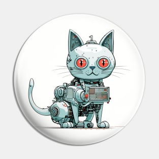 Futuristic Cyber Pink Cat Pin