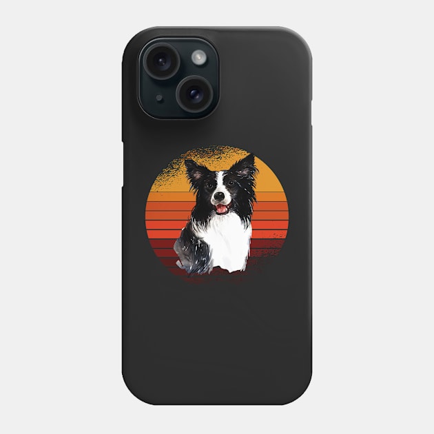 Vintage Border collie sunset, dog, dogs, puppy, sheepdog, collie mom gifts Phone Case by laverdeden