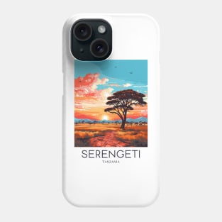 A Pop Art Travel Print of the Serengeti National Park - Tanzania Phone Case