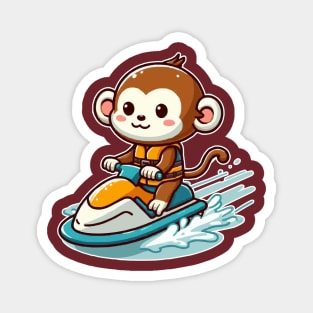 cute monkey Jetskiing Magnet