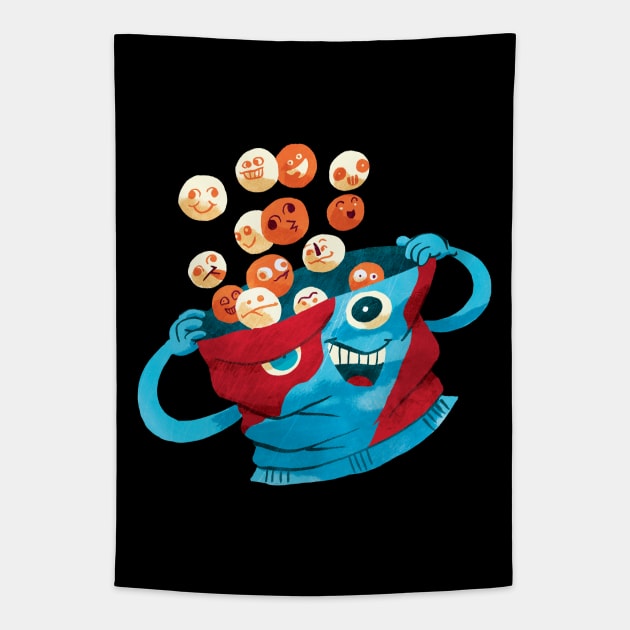 Cheesy Poofs Tapestry by washburnillustration