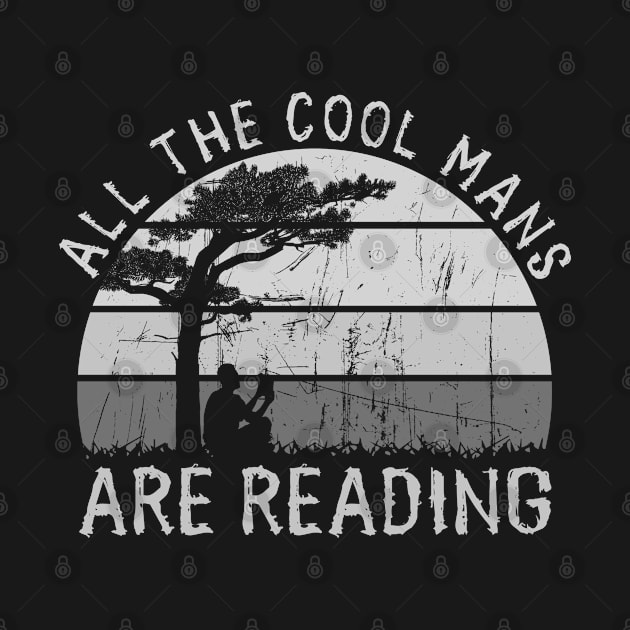 All The Cool Mans are Reading Book Vintage Retro Sunset by lenaissac2