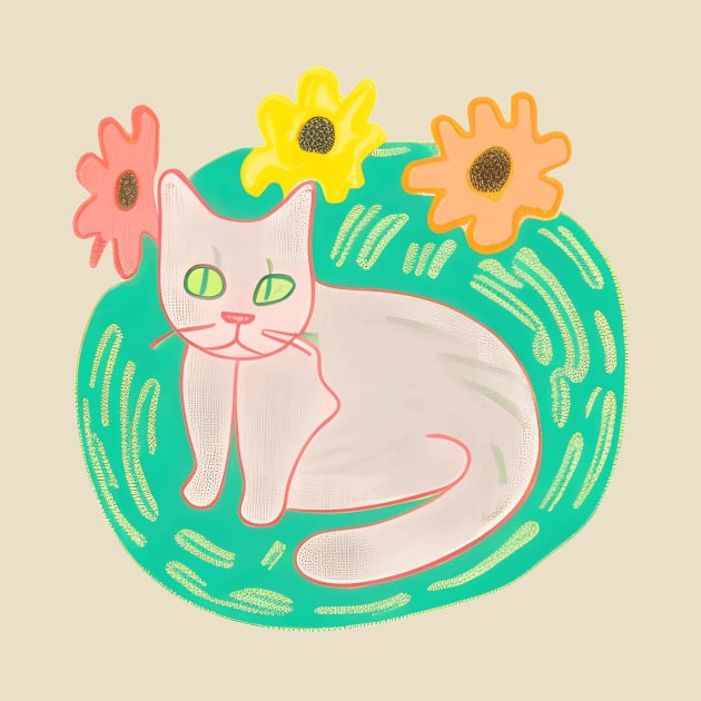 Cat Flowers by Maria Murtaza