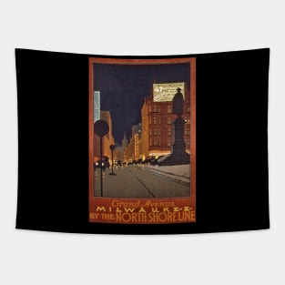 Milwaukee - Grand Avenue - Vintage Travel Poster Tapestry