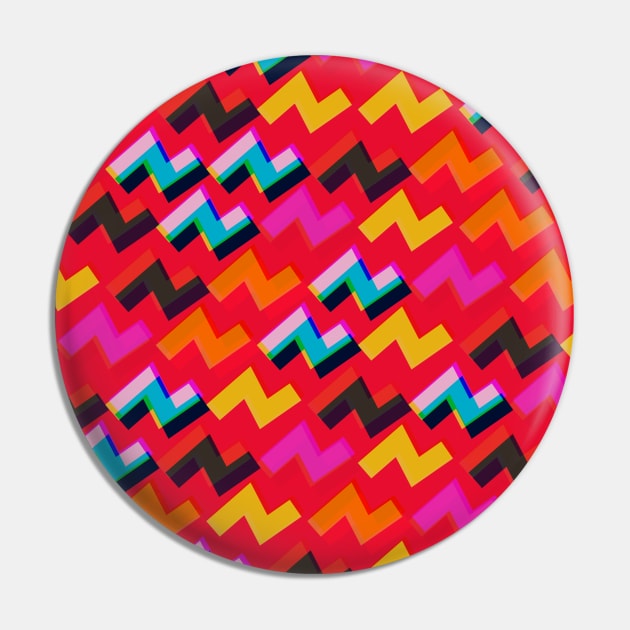 Celofane of Colorful Retro ZigZag Pattern Pin by Peaceful Space AS