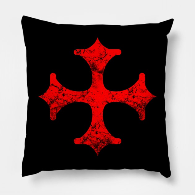 Vintage Crusade Knights Templar Cross Pillow by Scar