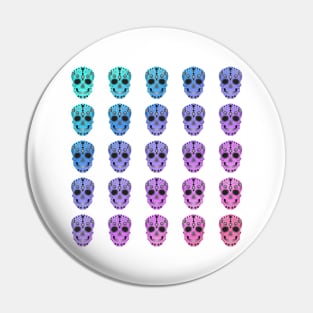 Repetition Pattern Rainbow Fade Sugar Skulls Pin