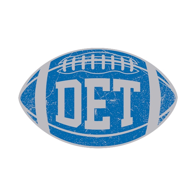 DET Retro Football - White by KFig21