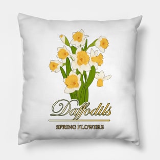 Spring flowers Daffodils-Floral shirts-Gifts with printed flowers Pillow