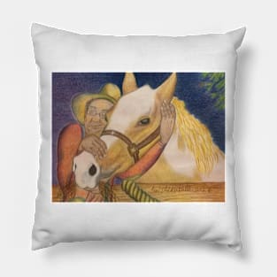 A Man and His Horse Pillow