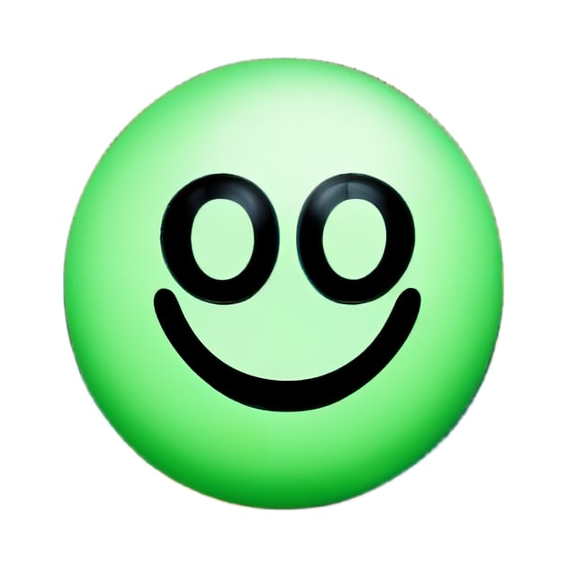 Green Smiley Face by AlienMirror