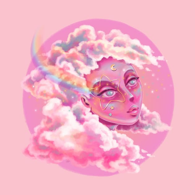 Pink cloud dreamer by Woojah_art