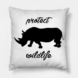 protect wildlife - rhino Pillow