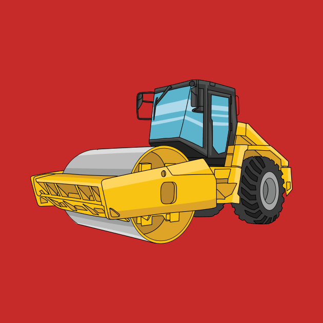 Road roller cartoon illustration by Cartoons of fun