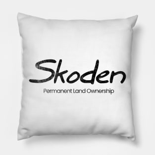 Skoden Permanent Land Ownership Black Print Pillow