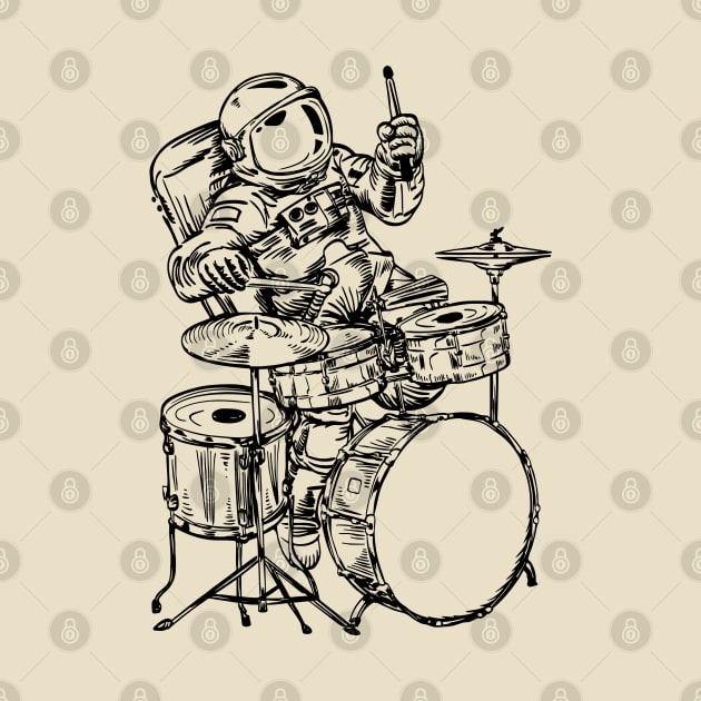 SEEMBO Spaceman Playing Drums Drummer Drumming Musician Band by SEEMBO