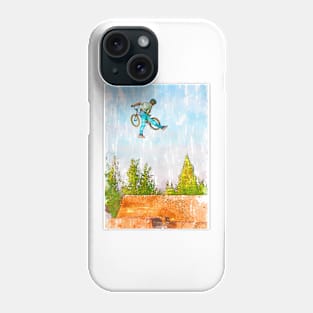 In The Air BMX Silhouette.For BMX lovers. Phone Case