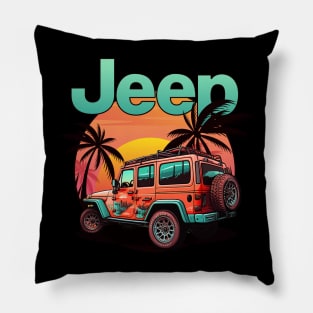 Jeep Sunset Adventure Pillow