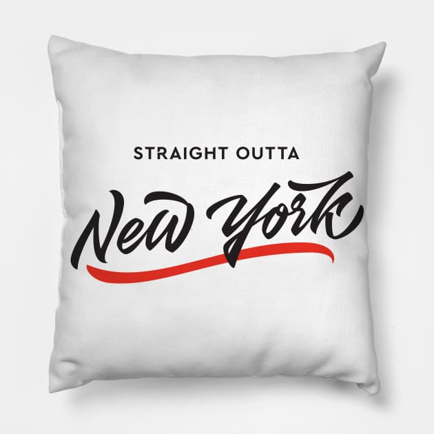 Straight Outta New York Pillow by Already Original