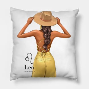 Leo Zodiac Fashion Girl Pillow