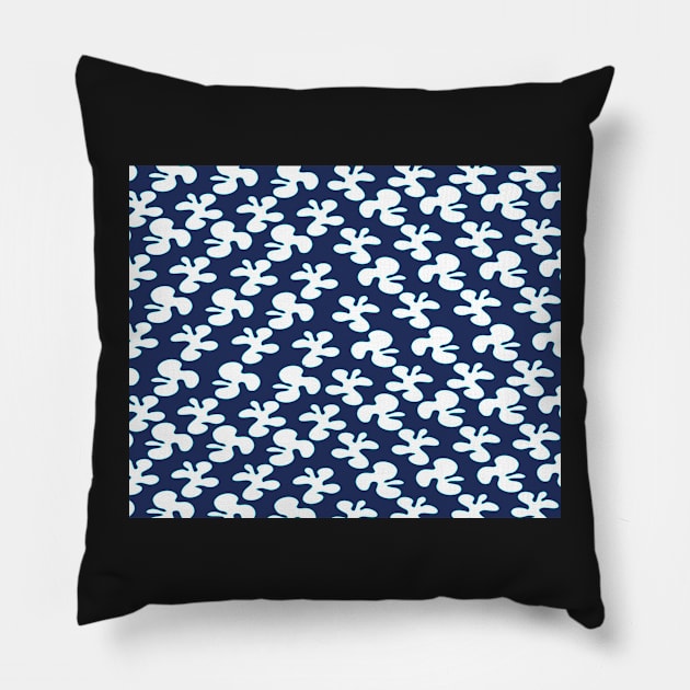 Spotted blue Pillow by Almanzart