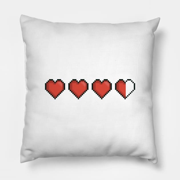 8bit hearts Pillow by G_Urena