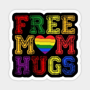 Colorful Hearts Letters Free Mom Hugs Typographie Magnet