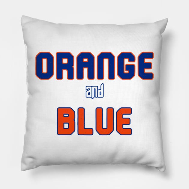 Orange and Blue Pillow by Pretty Good Shirts