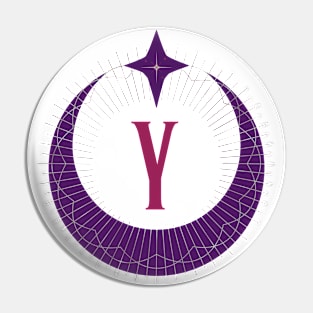 Y - Moon Monogram Pin