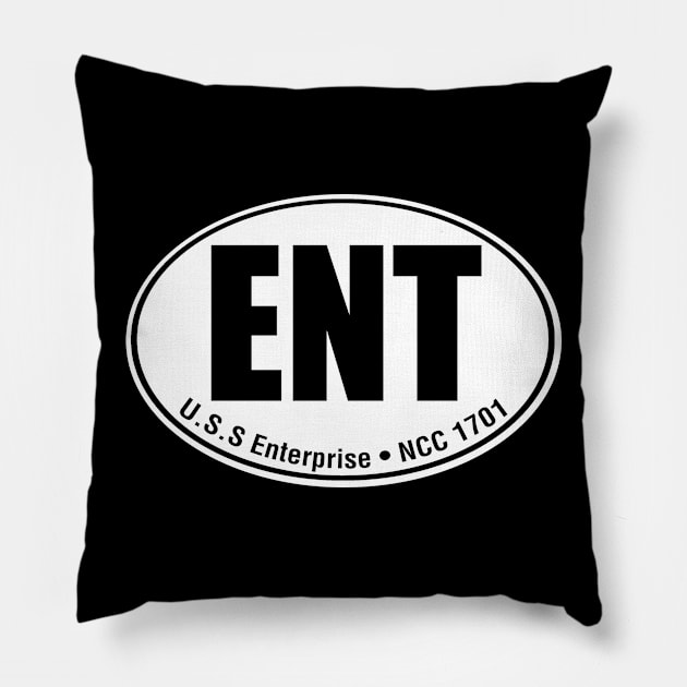 Enterprise Travel Sticker Pillow by PopCultureShirts