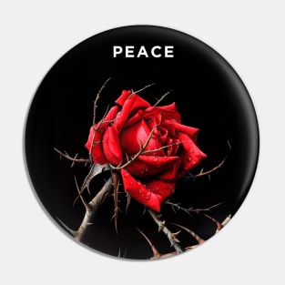 Peace: No More War,  World Peace Now  on a Dark Background Pin