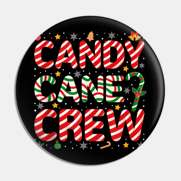 Candy Cane Crew - Funny Christmas Candy Cane - Xmas Pajamas Pin by Origami Fashion