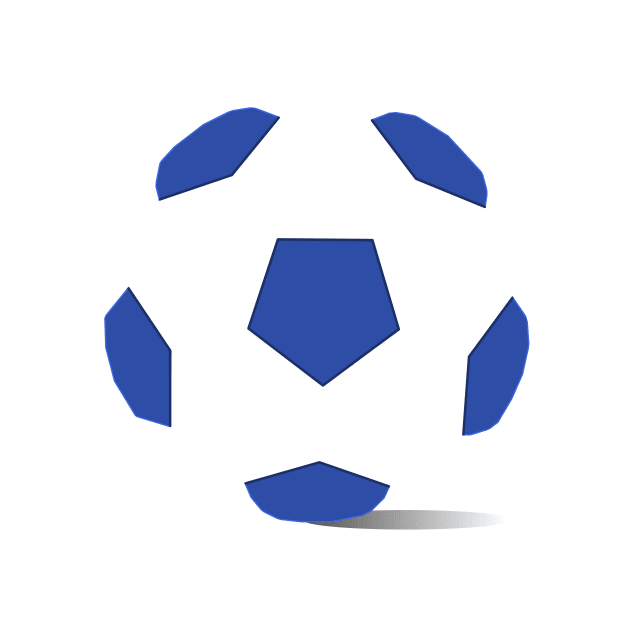 Football image in dazzling blue and white space by DavidASmith