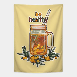 Be healthy. Sea buckthorn warm drink Tapestry